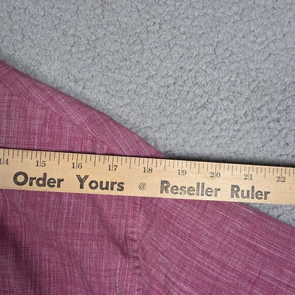 Structure Shirt Mens Size XL Magenta Slim Modern Fit Heathered Short Sleeve - Picture 8 of 11